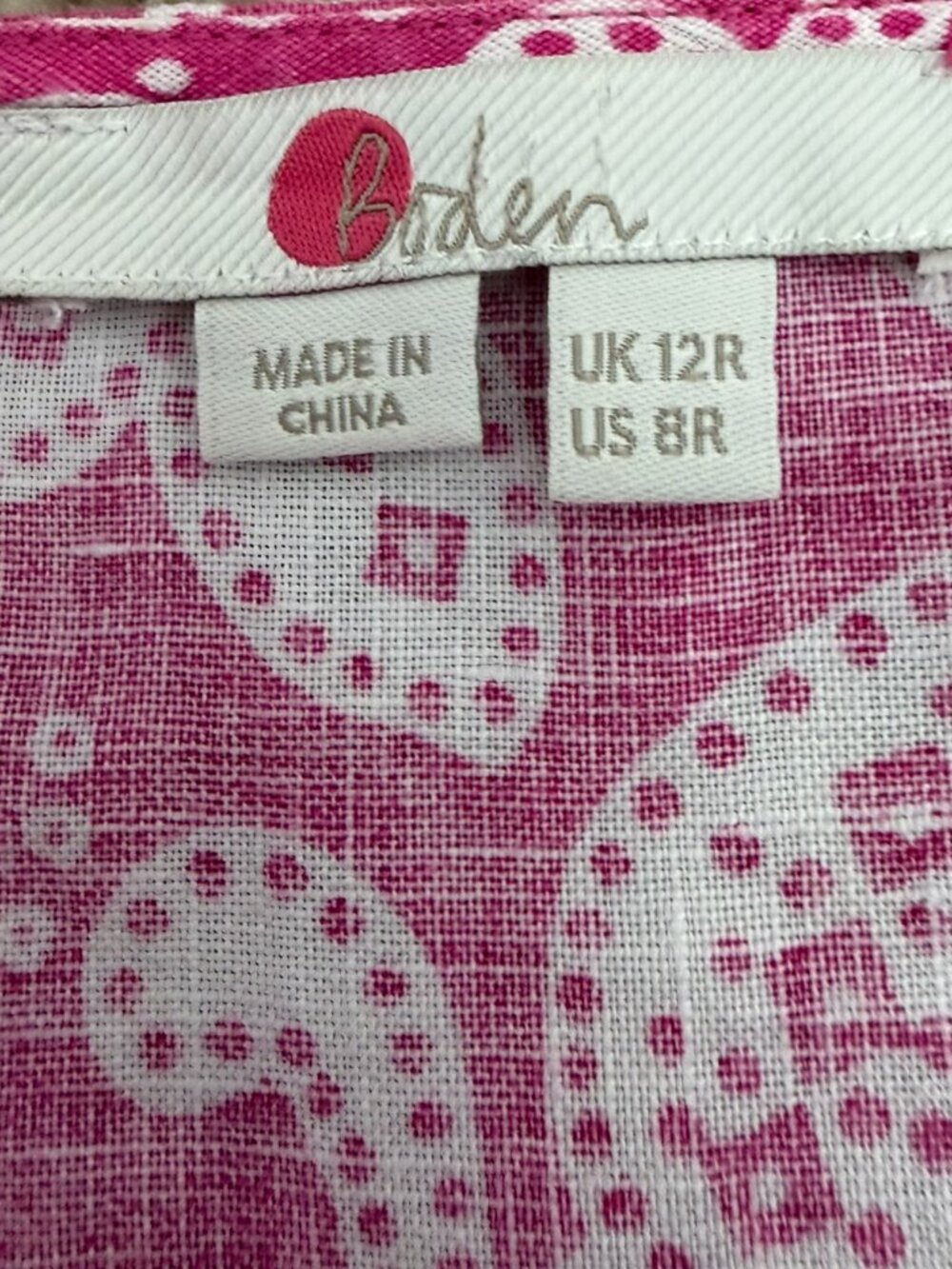 Boden Kelsey Linen Tunic Dress With Tie Size 8R in Paysley Pink - Picture 5 of 11